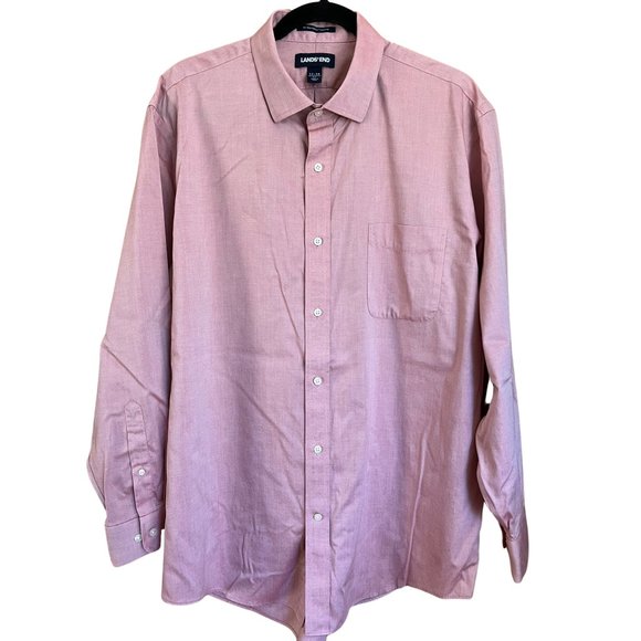 Nearly New! No Iron Supima Cotton Collared Shirt // Lands' End Men's Size XL - Picture 1 of 7